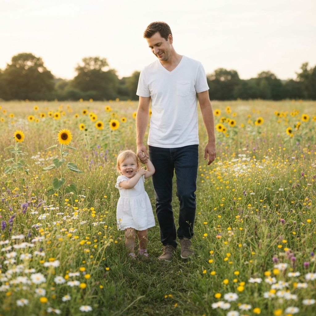 Father in meadow